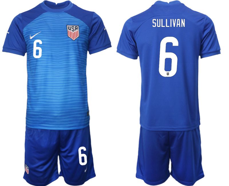 Cheap Men 2022 World Cup National Team United States away blue 6 Soccer Jersey